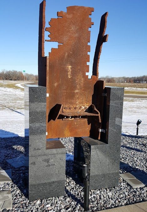 Wreckage from World Trade Center monument