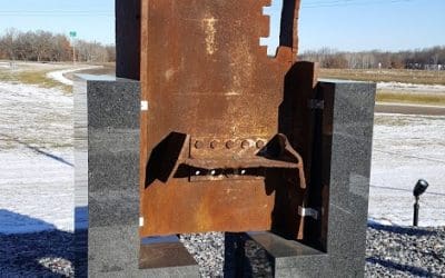 Wreckage from World Trade Center monument